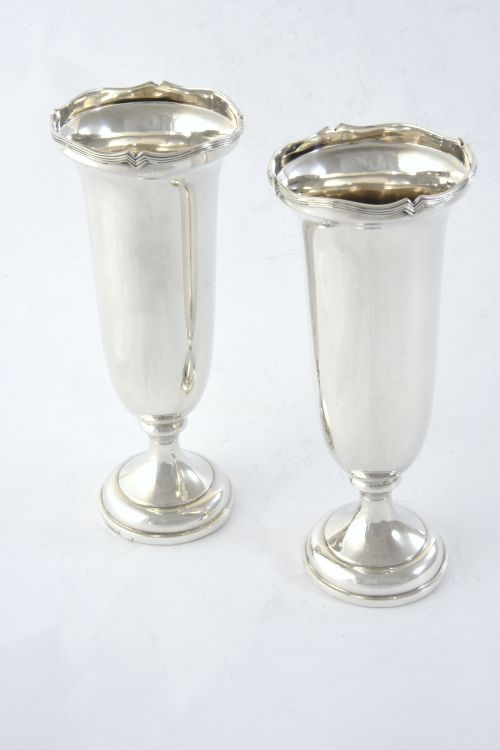 fig 1. Pair of Silver Posy Vases 1922