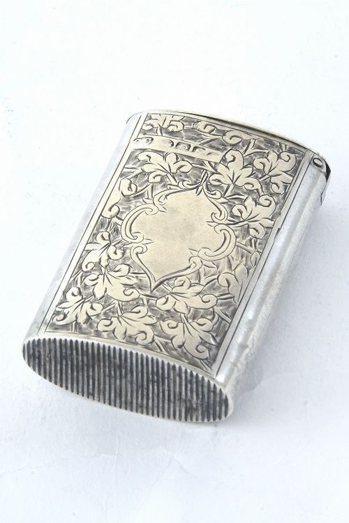 Victorian Silver Vesta Case 1884