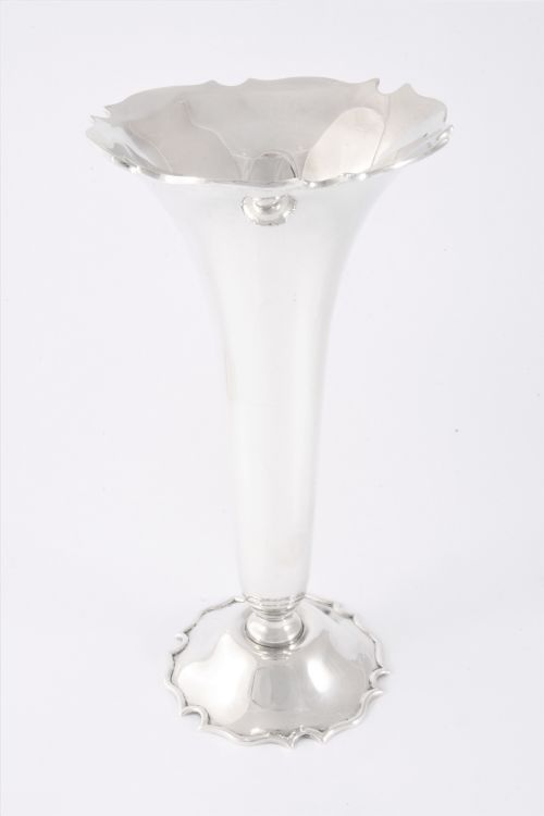 fig 2. Large Antique Silver Trumpet Vase – Chester 1911