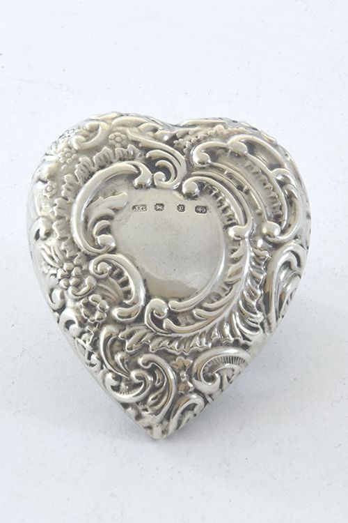 fig 1. Victorian Silver Pill Box – Heart Shaped 1898