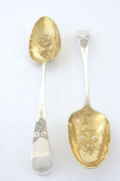Pair of Silver Berry Spoons – George III 1784