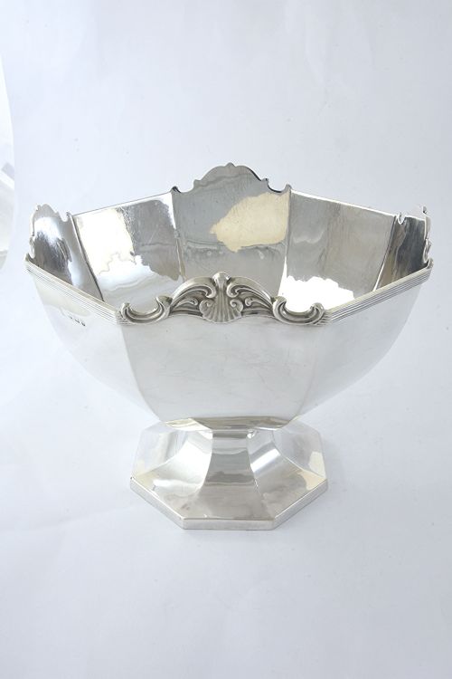 fig 1. Large Antique Silver Pedestal Bowl 1919