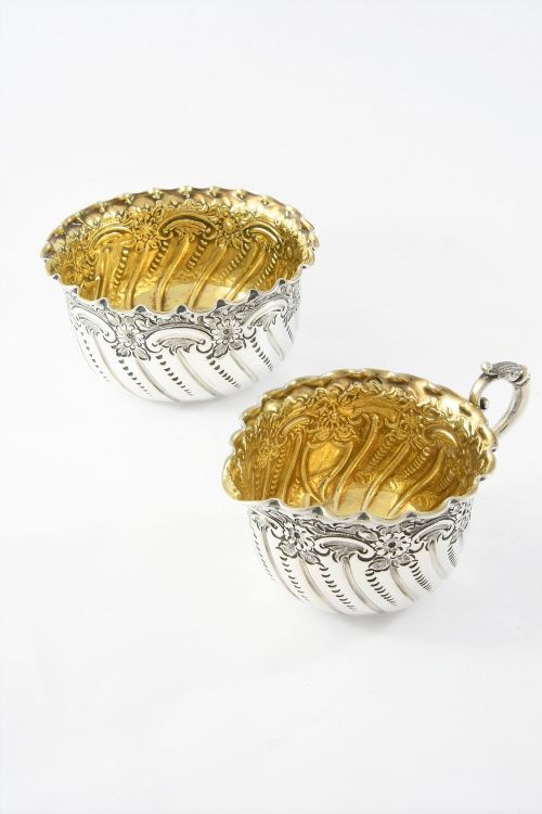 Antique Silver Cream Jug & Sugar Bowl 1892/3