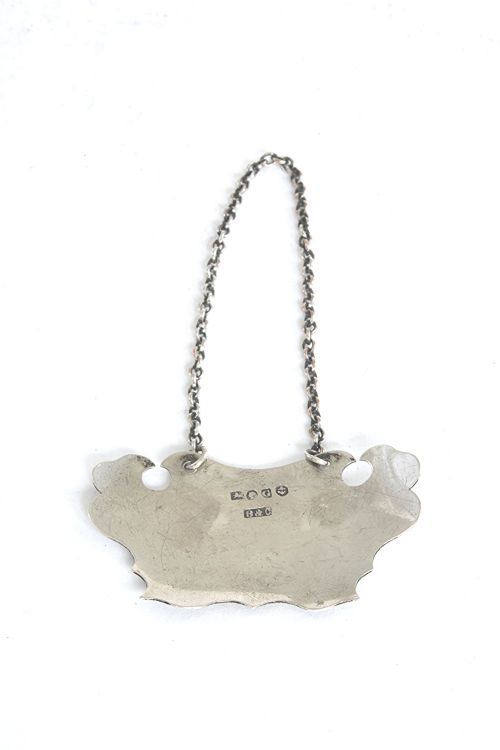 fig 2. Silver Decanter Label (Whisky) – Victorian 1855