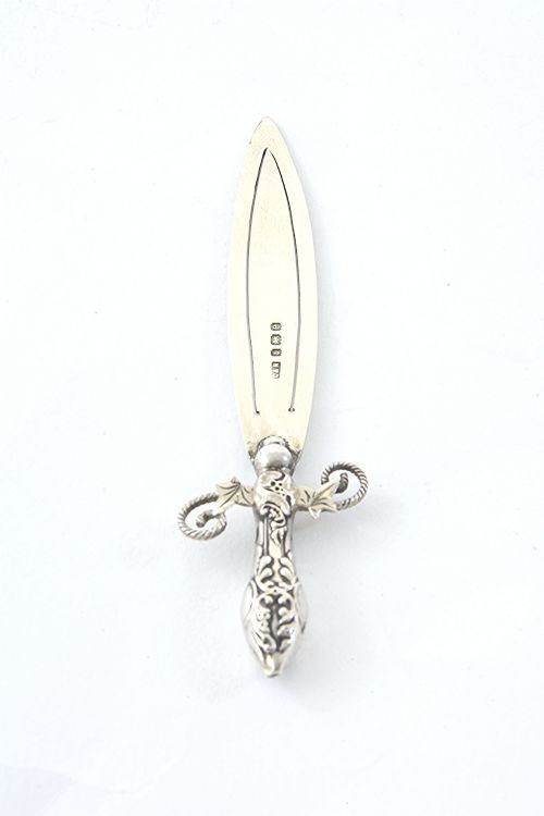fig 1. Edwardian Silver Bookmark (Sword) 1904