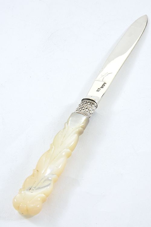 fig 1. Georgian Silver Letter Opener with Mother of Pearl Handle 1811