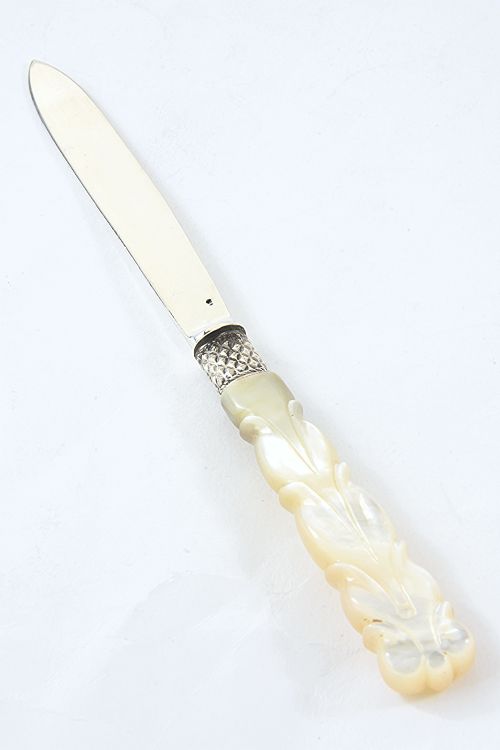 fig 2. Georgian Silver Letter Opener with Mother of Pearl Handle 1811