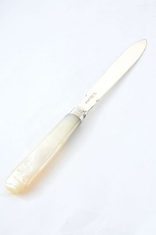fig 1. William IV Silver Letter Opener with Mother of Pearl Handle 1830