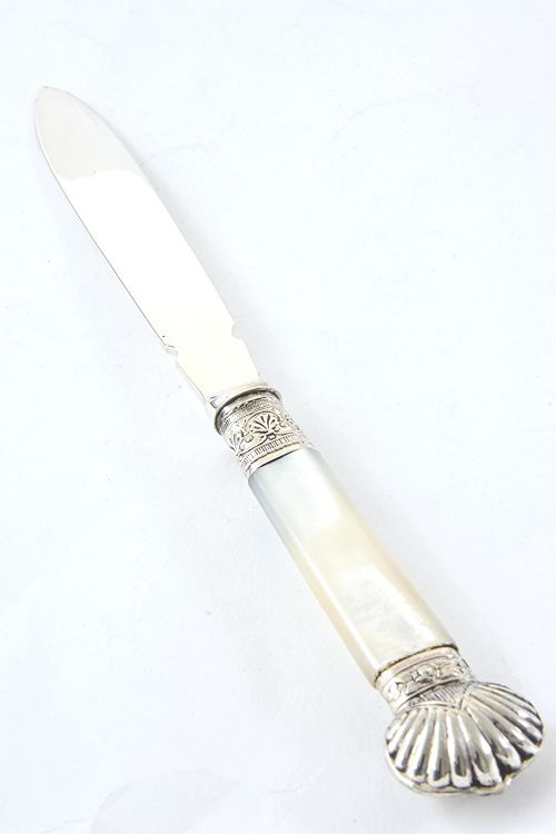fig 2. Solid Silver Letter Opener with Mother of Pearl Handle 1874