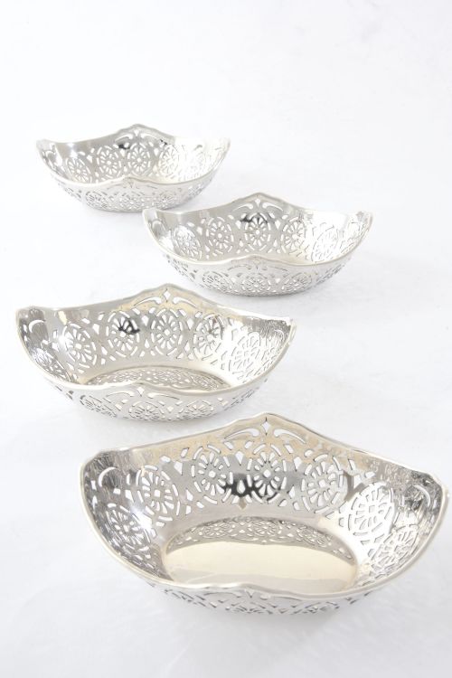 fig 1. Set of Four Antique Silver Dishes 1918