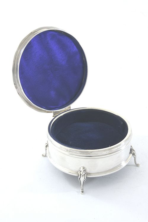 Solid Silver Trinket Box 1929