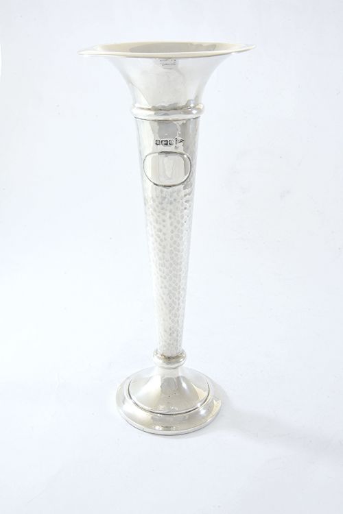 Antique Silver Trumpet Vase 1910