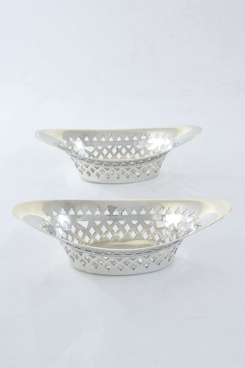 Pair of Victorian Pierced Silver Dishes 1897