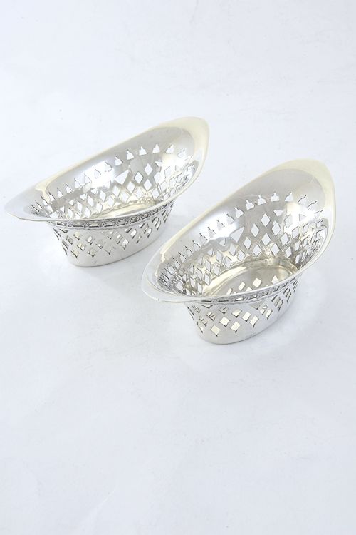 fig 1. Pair of Victorian Pierced Silver Dishes 1897