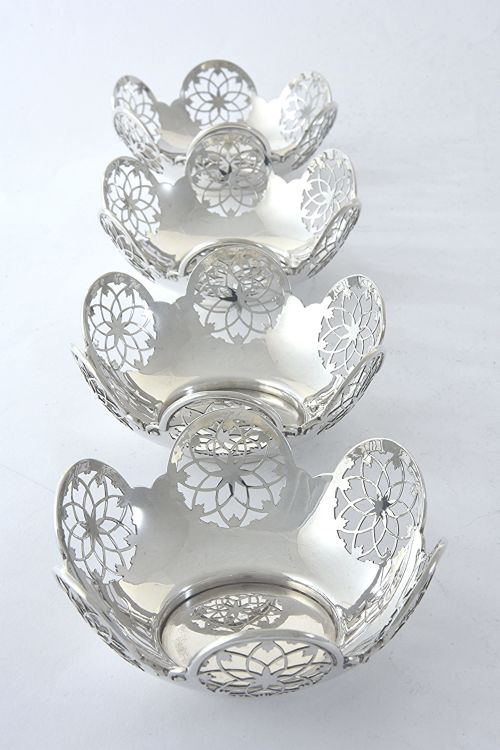 fig 1. Set of Four Silver Bonbon Dishes 1915