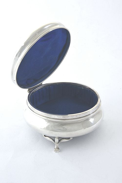 Antique Silver Trinket Box 1919