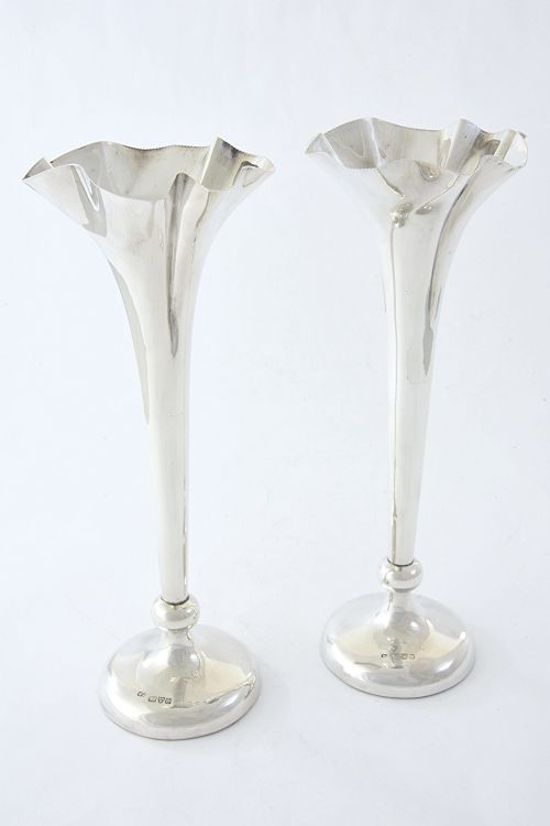 Pair of Edwardian Silver Vases 1905
