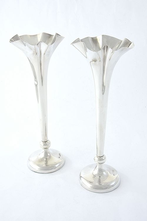 fig 1. Pair of Edwardian Silver Vases 1905