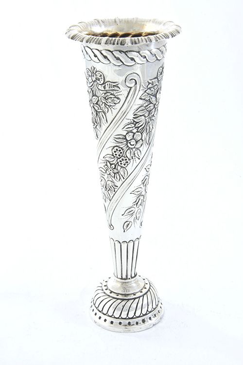 Victorian Silver Vase 1891