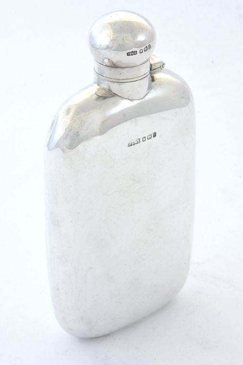 fig 1. Victorian Silver Hip Flask 1898