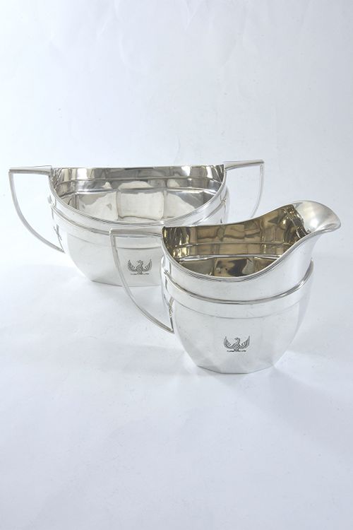 fig 1. Antique Silver Sugar Bowl & Milk Jug 1911