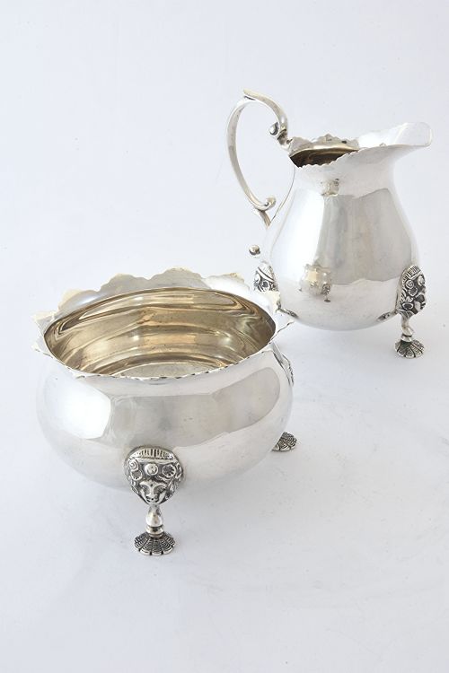 George V Silver Sugar Bowl & Milk Jug – Mappin & Webb 1927