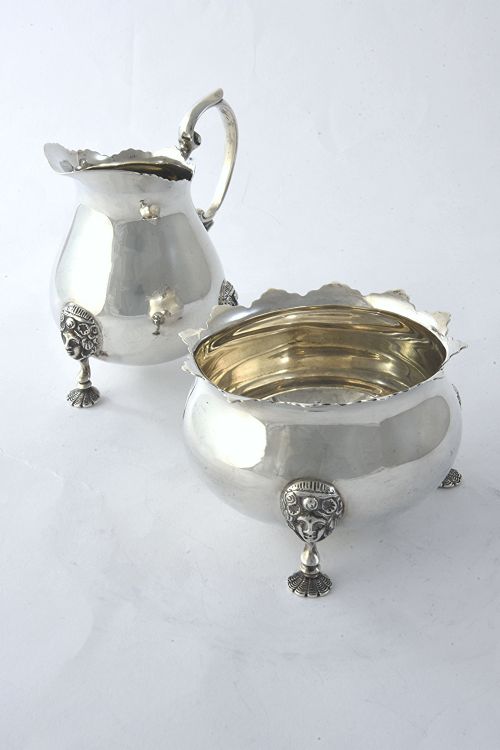 fig 1. George V Silver Sugar Bowl & Milk Jug – Mappin & Webb 1927
