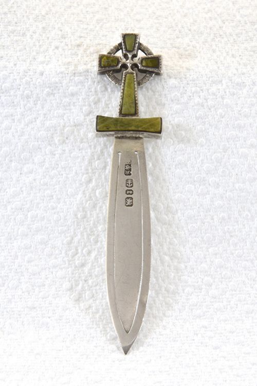 fig 1. Victorian Silver and Agate Celtic Cross Bookmark 1893