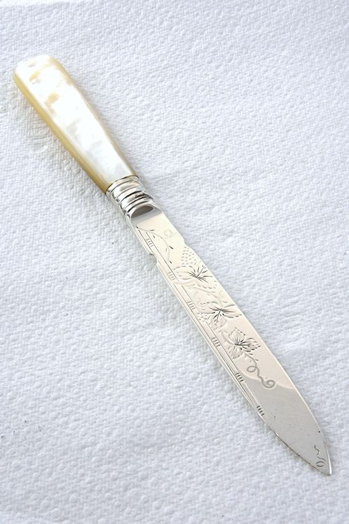 fig 3. Solid Silver Letter Opener with Mother of Pearl Handle 1902
