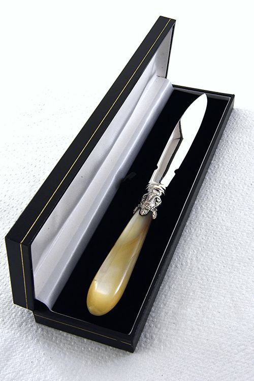 fig 1. Solid Silver Letter Opener with Mother of Pearl Handle 1920