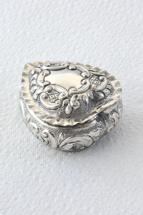 fig 2. Victorian Heart-Shaped Silver Pill Box 1897