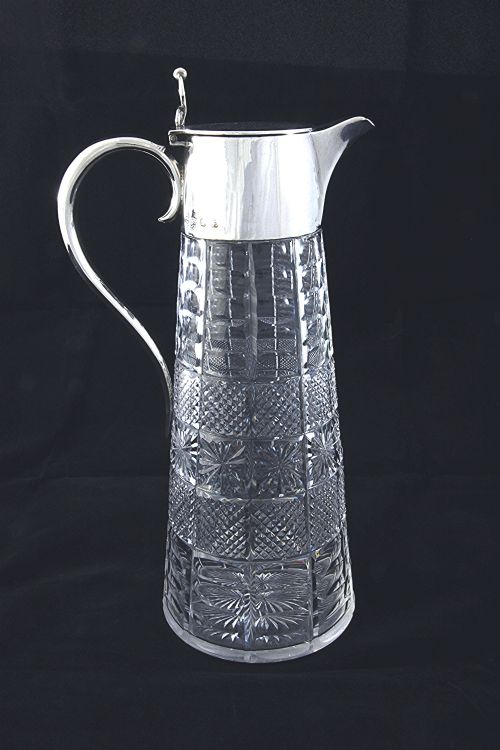 fig 2. Victorian Silver Mounted Cut Glass Claret Jug 1896