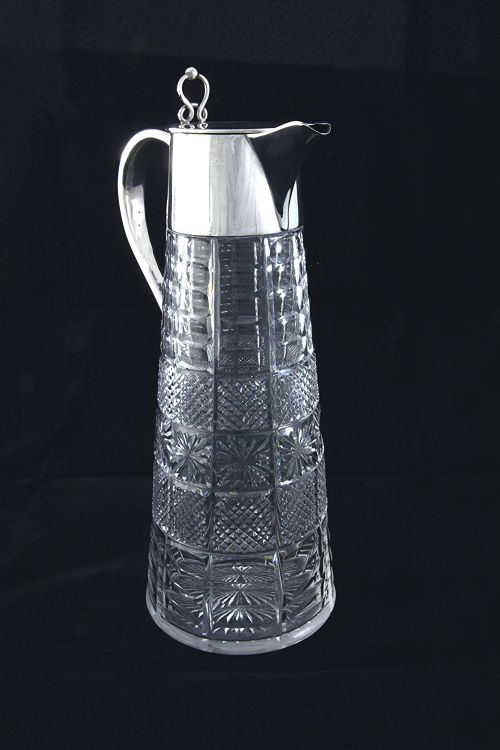 fig 3. Victorian Silver Mounted Cut Glass Claret Jug 1896