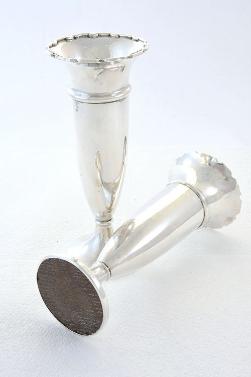 fig 3. Pair of Antique Silver Posy Vases 1914