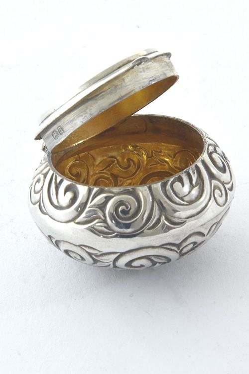 Victorian Embossed Pill Box 1900
