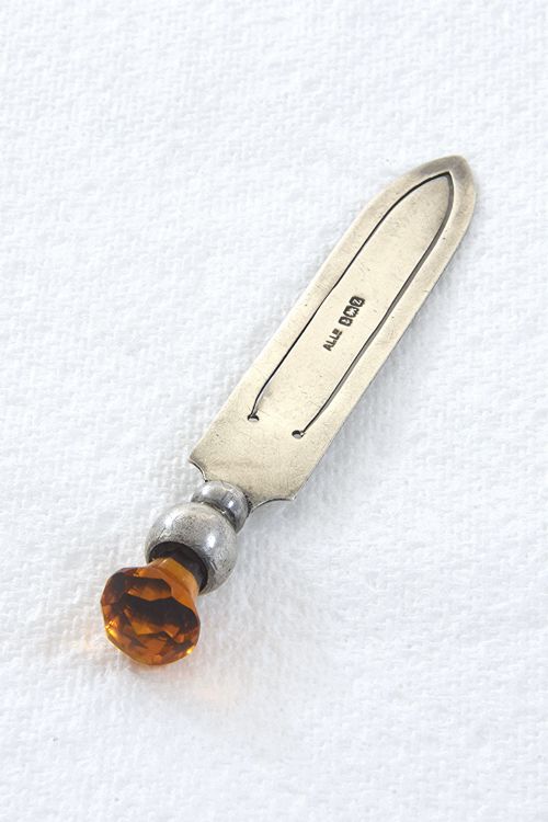 fig 2. Solid Silver Bookmark set with Citrine Stone 1924