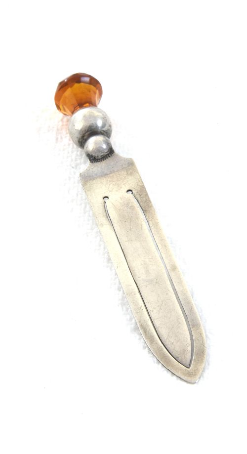 fig 3. Solid Silver Bookmark set with Citrine Stone 1924