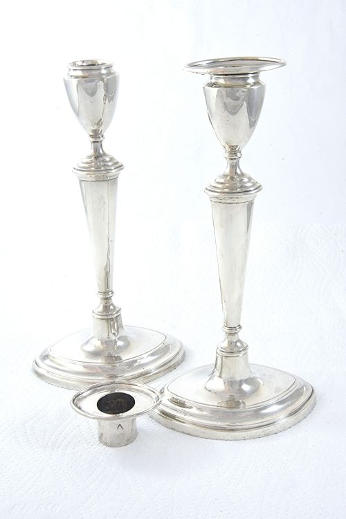fig 3. Pair of Edwardian Silver Candlesticks 1905