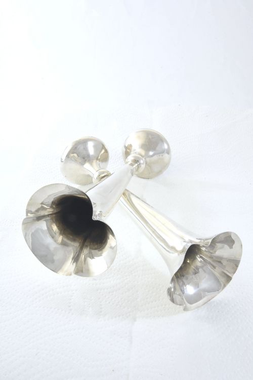 fig 2. Pair of Edwardian Silver Trumpet Vases – Chester 1904