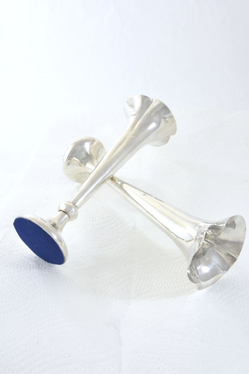 fig 3. Pair of Edwardian Silver Trumpet Vases – Chester 1904