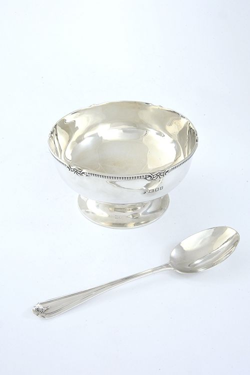fig 1. Antique Silver Cased Christening Set 1918