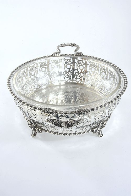fig 2. Large Pierced Silver Dish with Glass Liner 1926