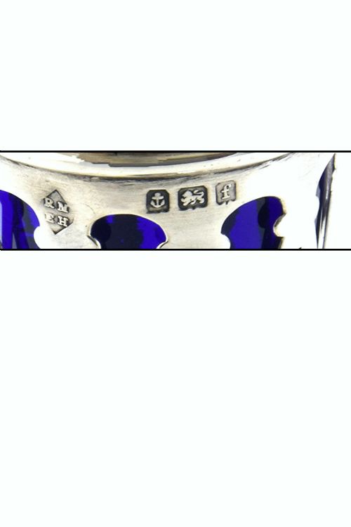 fig 4. Edwardian Silver Posy Vase with Blue Glass Insert 1905