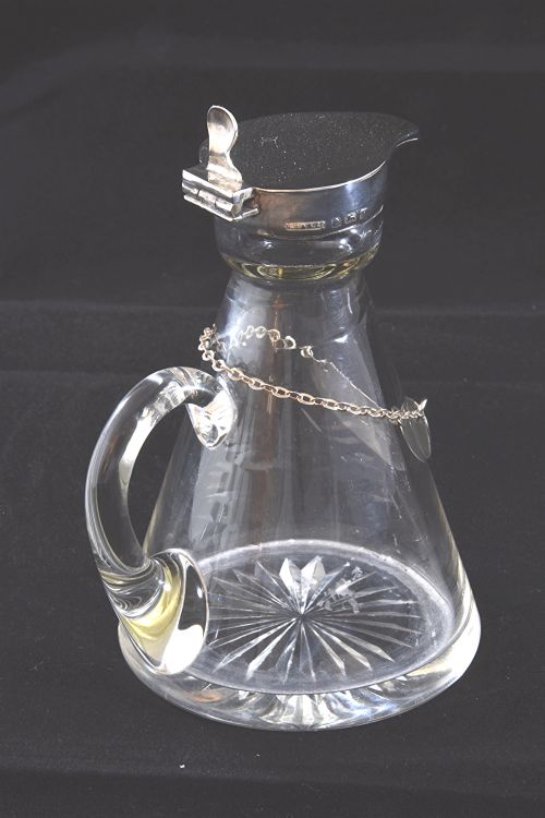 fig 1. Silver Mounted Whisky Noggin with Silver Label 1930