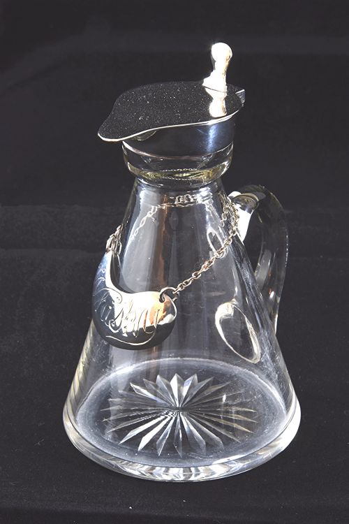 Silver Mounted Whisky Noggin with Silver Label 1930