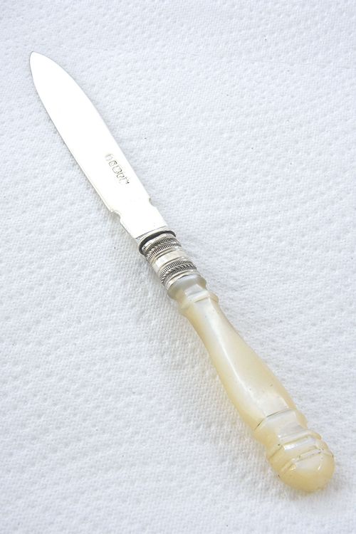 Victorian Solid Silver Letter Opener with Mother of Pearl Handle 1860