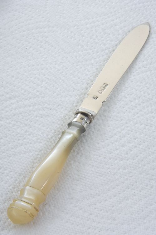 fig 1. Victorian Solid Silver Letter Opener with Mother of Pearl Handle 1896