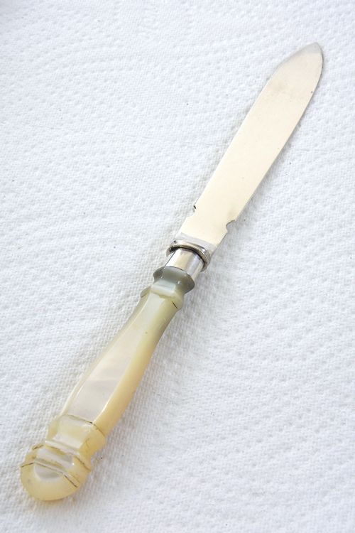 fig 3. Victorian Solid Silver Letter Opener with Mother of Pearl Handle 1896