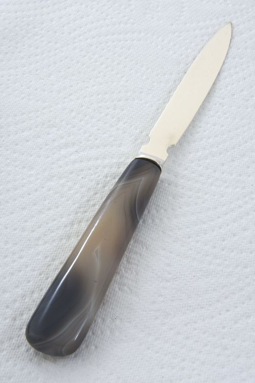 fig 2. George V Solid Silver Letter Opener with Agate Handle 1912