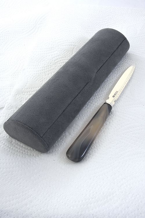 fig 4. George V Solid Silver Letter Opener with Agate Handle 1912